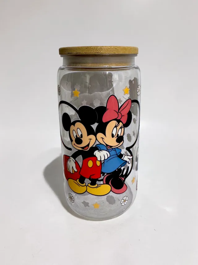 Hardplast glass Mikke og Minnie mus